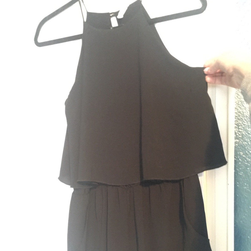 Cute halter neck romper with keyhole back opening